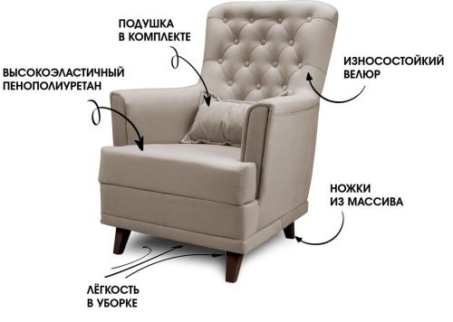 Кресло Сиеста кремовый  2