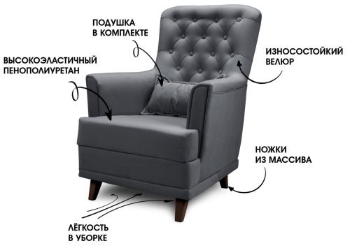 Кресло Сиеста серый  2
