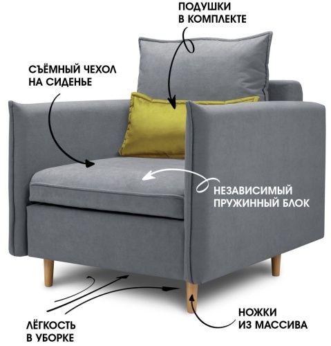 Кресло-кровать Фьёрд серый