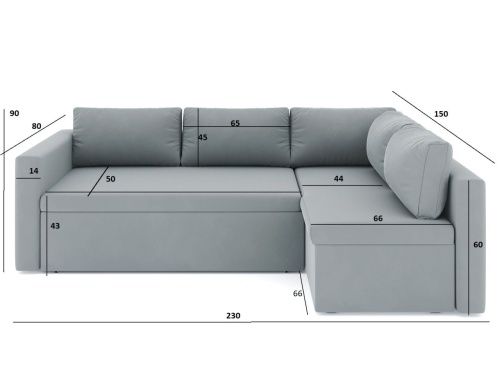 Диван угловой Мансберг Dream Grey  5
