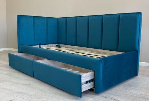 Кровать Лайф с ящиками дизайн горчичный  6